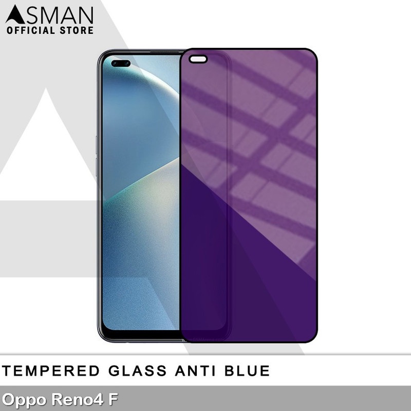 Tempered Glass Blue Light Full Lem OPPO Reno4 F Anti Radiasi