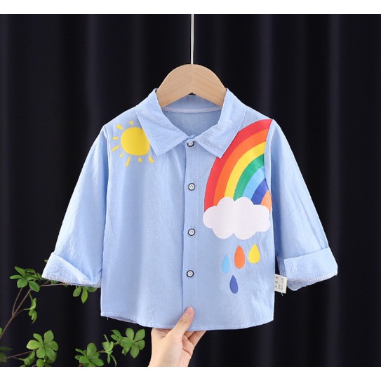 Kemeja anak cewek cowok import Baju anak import atasan anak import baju anak KEMEJA RAINBOW