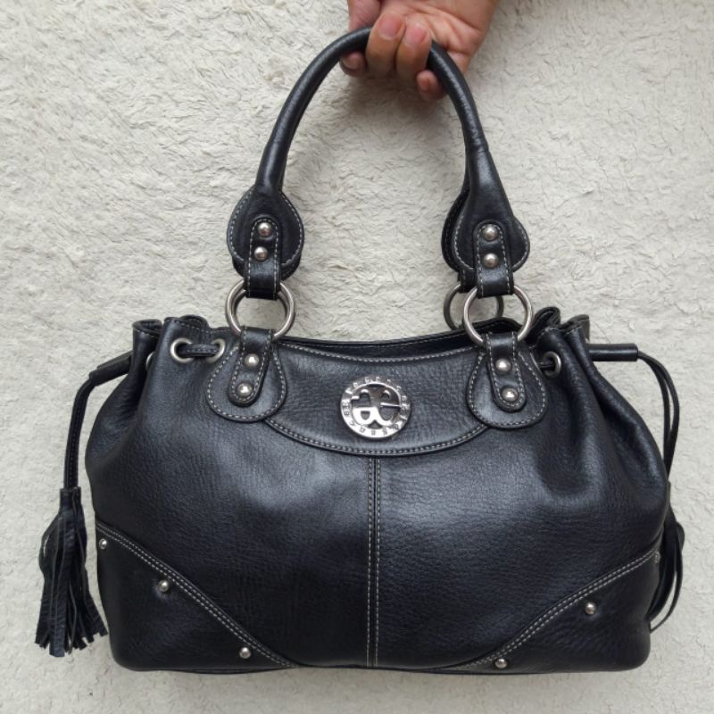 Elegance Tas Wanita Handbag Hitam Kulit Asli Preloved