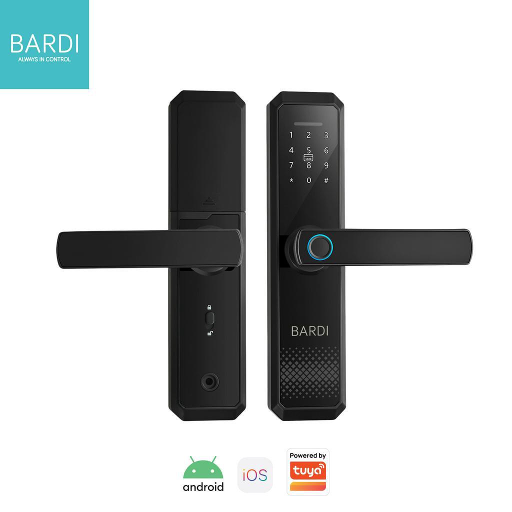 BARDI Smart Door Lock with Handle Lite Version RFID Card Fingerprint Wireless Wifi Gagang Kunci Pintu Rumah Digital Sidik Jari Password Code Home Automation Tuya Kunci Pintar Elektronik USB Charge