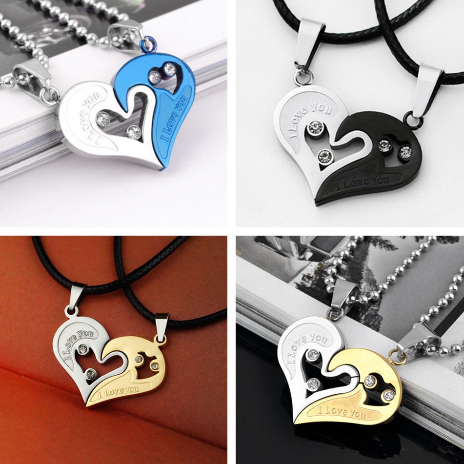 2pcs Kalung Liontin Puzzle Tai Chi Yin Yang Bahan Alloy Untuk Hadiah Ulang Tahun