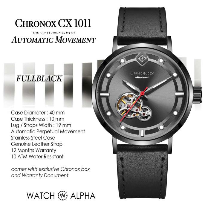 Sale Jam Tangan Chronox Cx1011 Fullblack (A) - Automatic Movement Limited