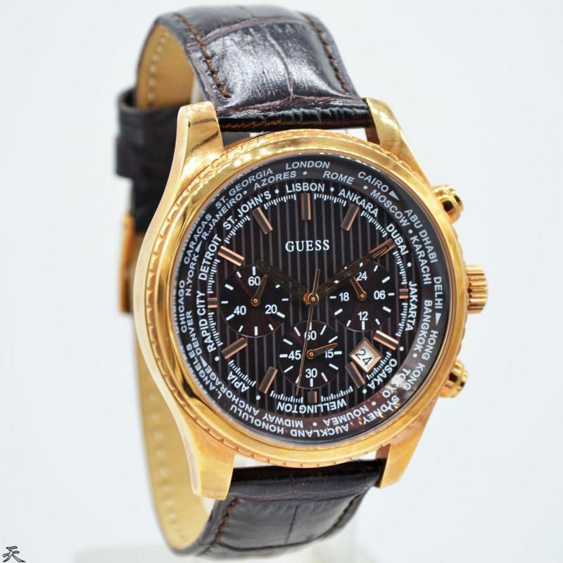 Jam Tangan Pria Guess W0500G3 Leather Kulit Original Murah