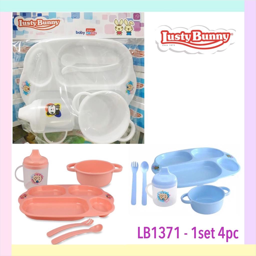 Lusty Bunny Feeding Set /Mpasi Peralatan makan bayi /piring makan bayi