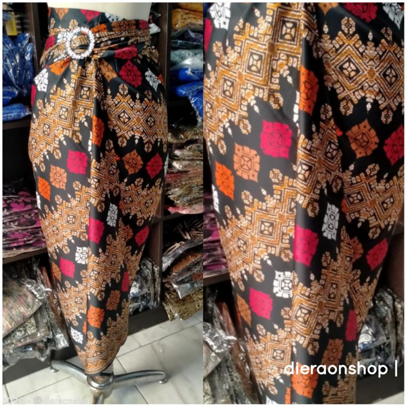 PROMO ROK LILIT BATIK FREE GESPER BAWAHAN KEBAYA ROK PAYA AZALEA KAMBOJA-TORAJA HITAM