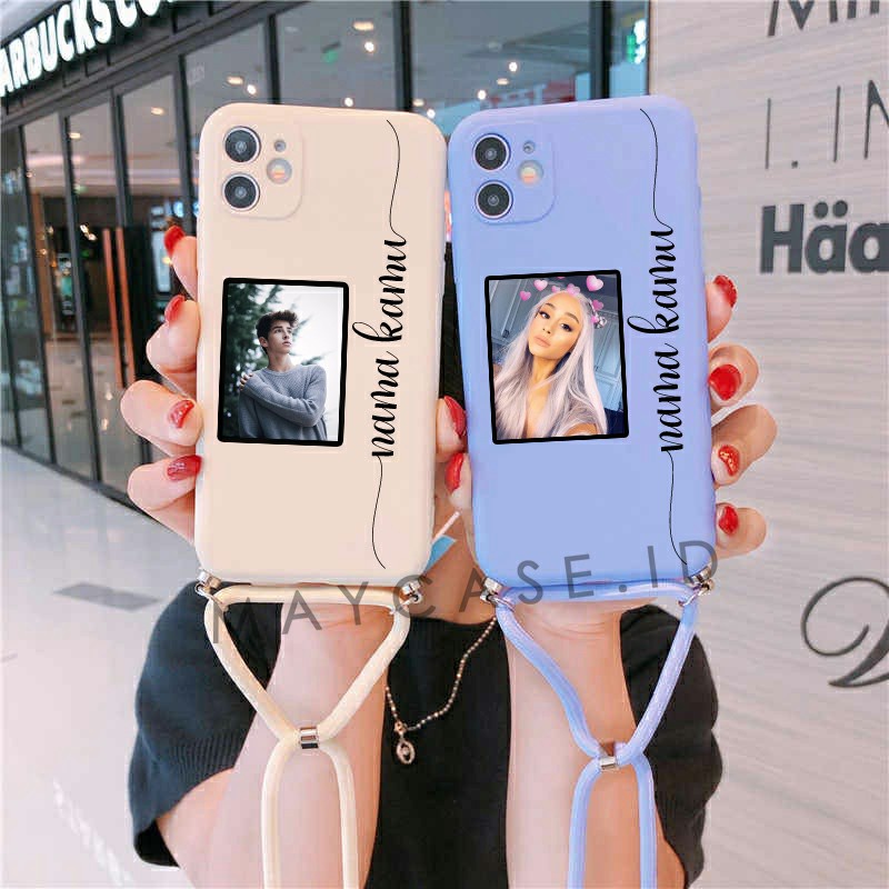 Softcase Custom Nama + Foto dan Tali Untuk Vivo Y12 Y15 Y17 Y12S Y20 Y20S Y19 Y30 Y30i Y50 Y21 Y21S 