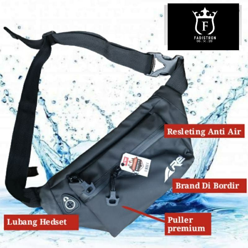 AREI TAS SELEMPANG REI TAS WAISTBAG AREI ANTI AIR TAS ANTI AIR WAISTBAG AREI ANTI AIR