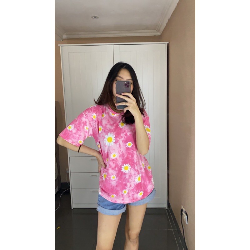 daisy top / baju kaos bunga / kaos lucu / kaos murah / kaos adem / kaos oversize / kaos wanita