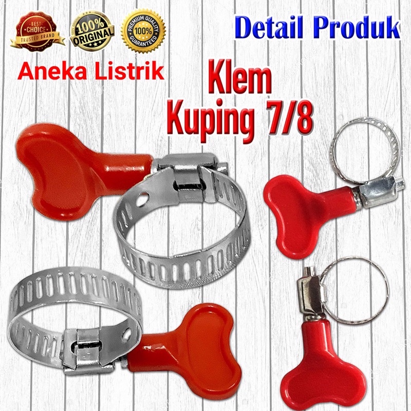 STAINLESS KLEM SELANG KUPING UK 7/8” KLEM SELANG GAS ELPIJI/AIR/SARINGAN/REGULATOR KOMPOR GAS