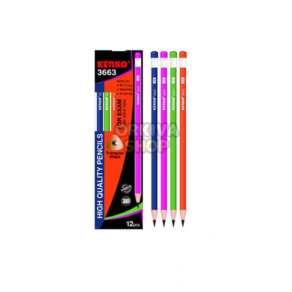 

Pensil 2B Kenko 3663 Triangular (isi 3 pcs)