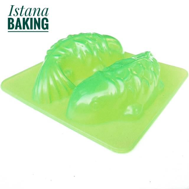 Cetakan ikan koi puding agar jelly coklat koi 2 cavity