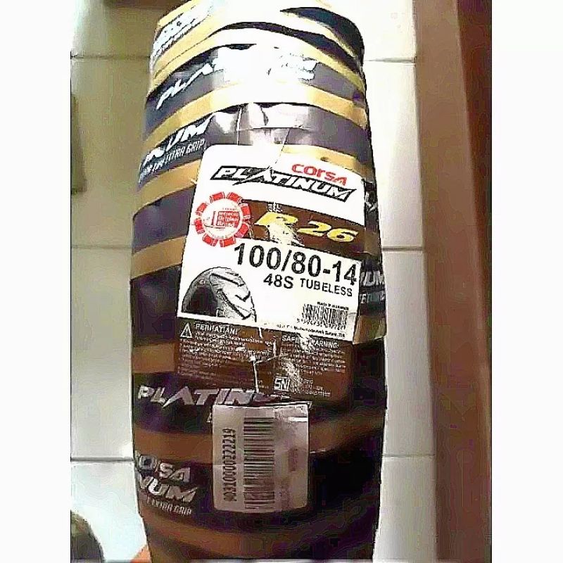 BAN TUBLES MATIC CORSA PLATINUM R26 100/80 -14 BAN BARU 100% ORIGINAL GRATIS PENTIL