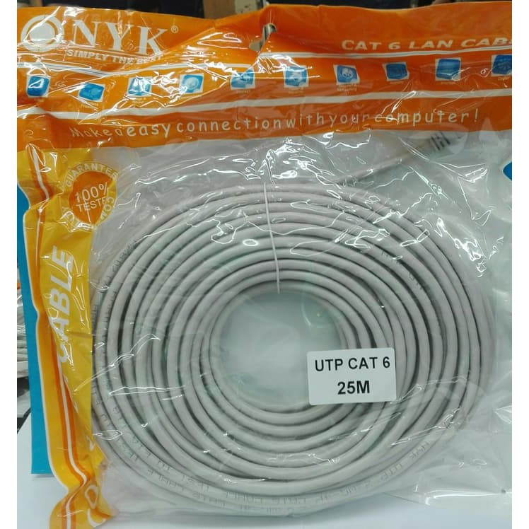 BAYAR DI TEMPAT Kabel UTP / Land NYK CAT 6 Panjang 25 meter KABLE LAN CAT6 25M