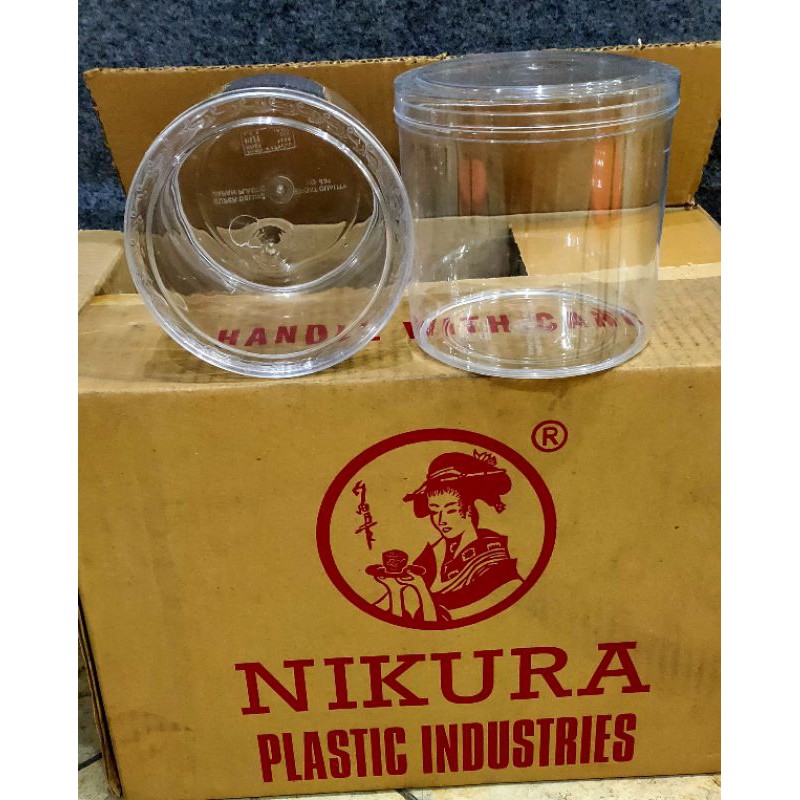 Toples Mika / Toples Kue Kering / Toples Bundar 1kg Nikura Friends Tebal