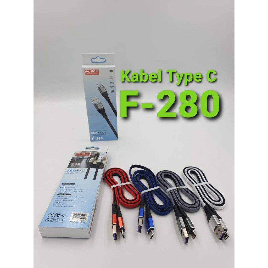 Kabel data Fleco F280 Fast charging Micro-USB &amp; Type-C 3.4A