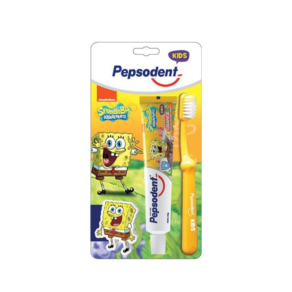 [Gift] Pepsodent Pasta Gigi Dan Sikat Gigi Spongebob 50gr