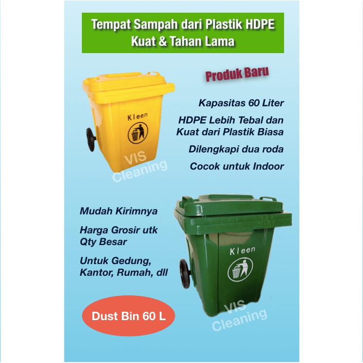 Tempat Sampah Plastik 60 L dengan Roda ( Dustbin )