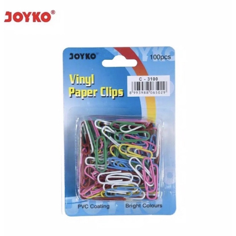 

PENJEPIT KERTAS BERWARNA / TRIGONAL CLIPS WARNA / PAPER CLIPS WARNA MEREK JOYKO C-3100 ( 1 pak isi 100 biji )