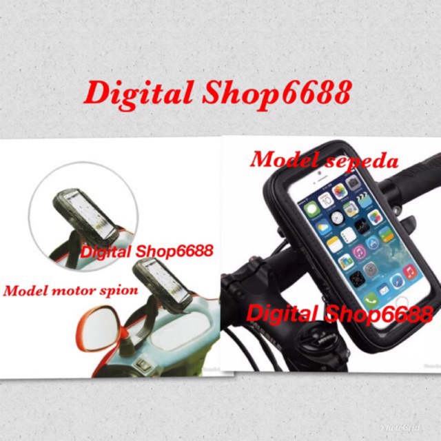 holder motor &amp; sepeda /breaket/tempat dudukan handphone buat di spion motor waterfroop /anti air