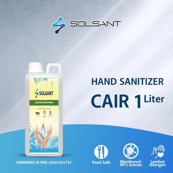 Hand Sanitizer 70% Antiseptic Aseptic SOLSANT Cair / Gel 1L  - GEL