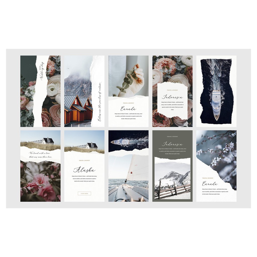 Ripped Papers Instagram Templates - Adobe Photoshop