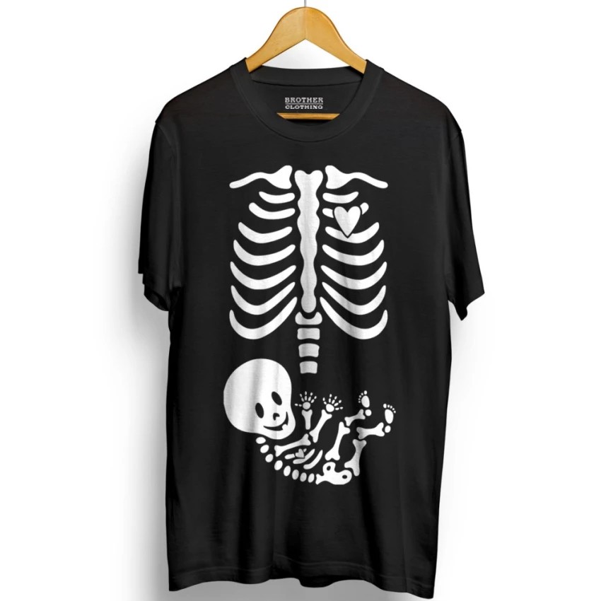 Kaos Distro Halloween Maternity - Tengkorak Ibu Hamil - T-Shirt - Black Premium