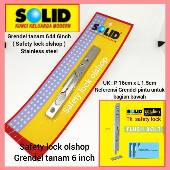 Grendel Tanam / Flush Bolt 644 Solid 6"