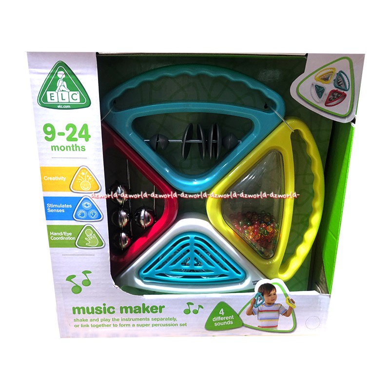 ELC Music Maker Shake And Play Instrument Mainan Musik Untuk Bayi 4pcs Diferent Sounds Tamborin Kecrik Kecrik Krincring Ngamen