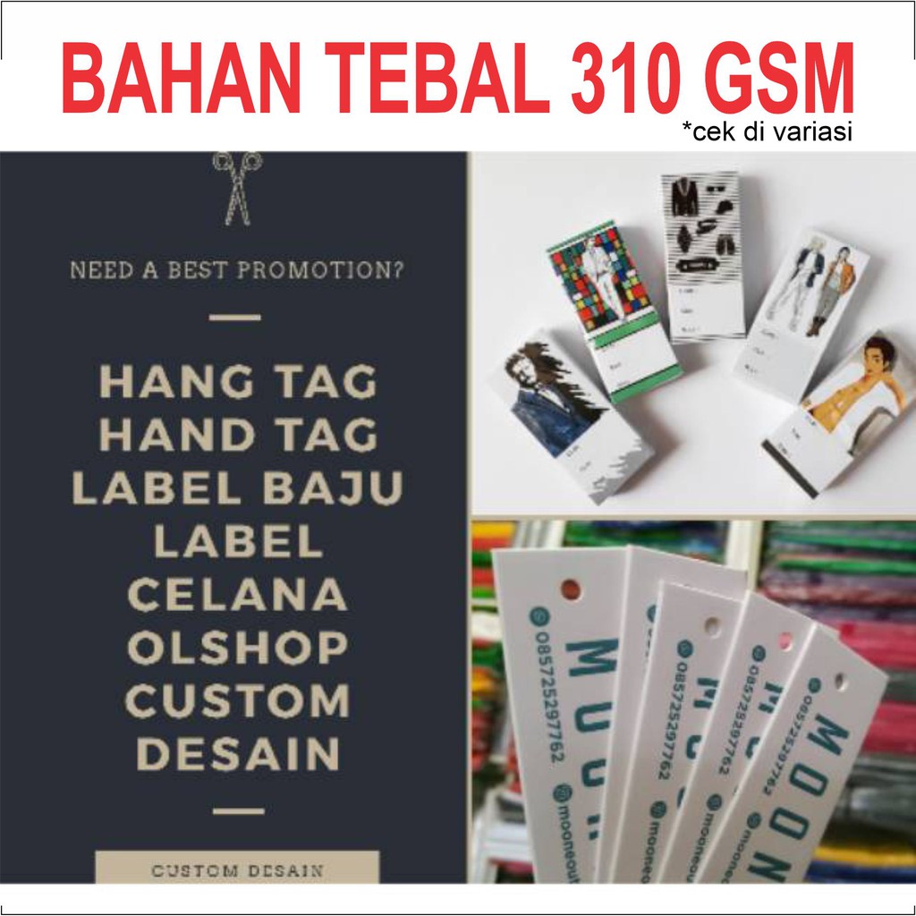 

Hang Tag | Hand Tag | Tali Hangtag Label Baju Celana Hijab Olshop Custom Desain