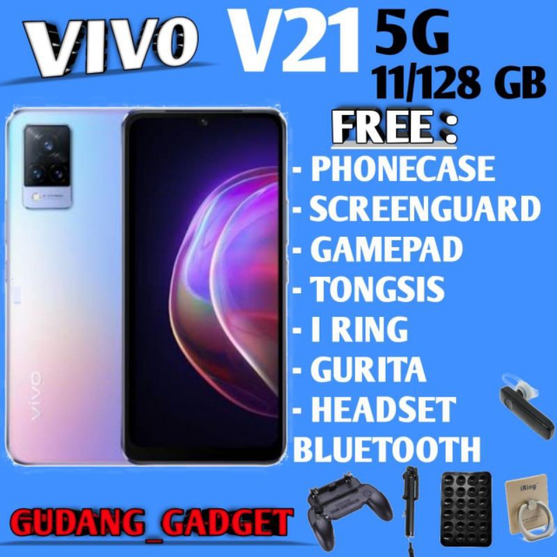 VIVO V21 5G 11GB/128GB ( 8GB + 3GB EXTENDED ) 8/128 GARANSI RESMI