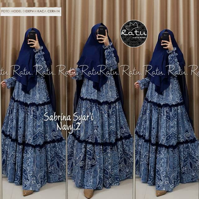 SABRINA SYARI NAVY DAN VANILA SERIES #2 ORI BY RATU HIJAB