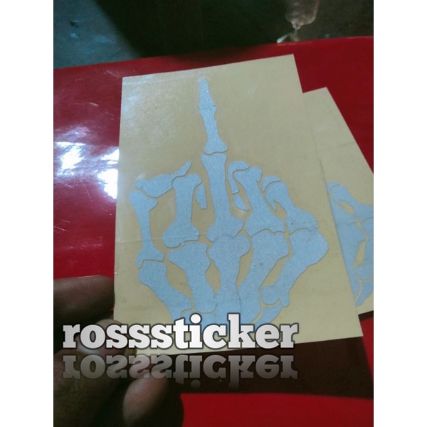 

finger skeleton sticker fuck lucu tengkorak cutting sticker custom murah