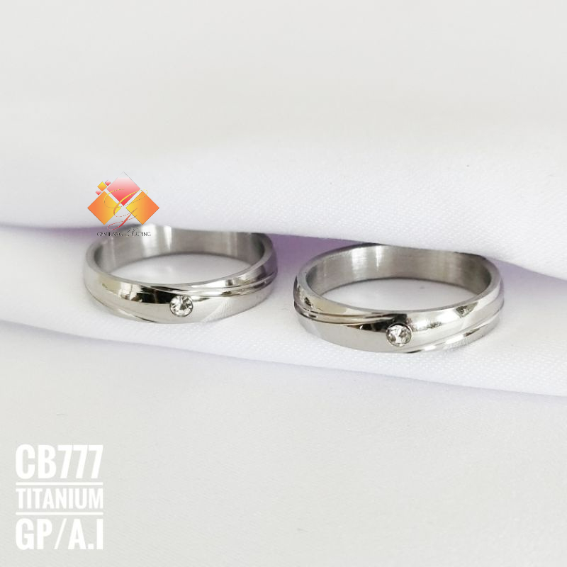 Cincin Titanium Silver Anti Karat CB777