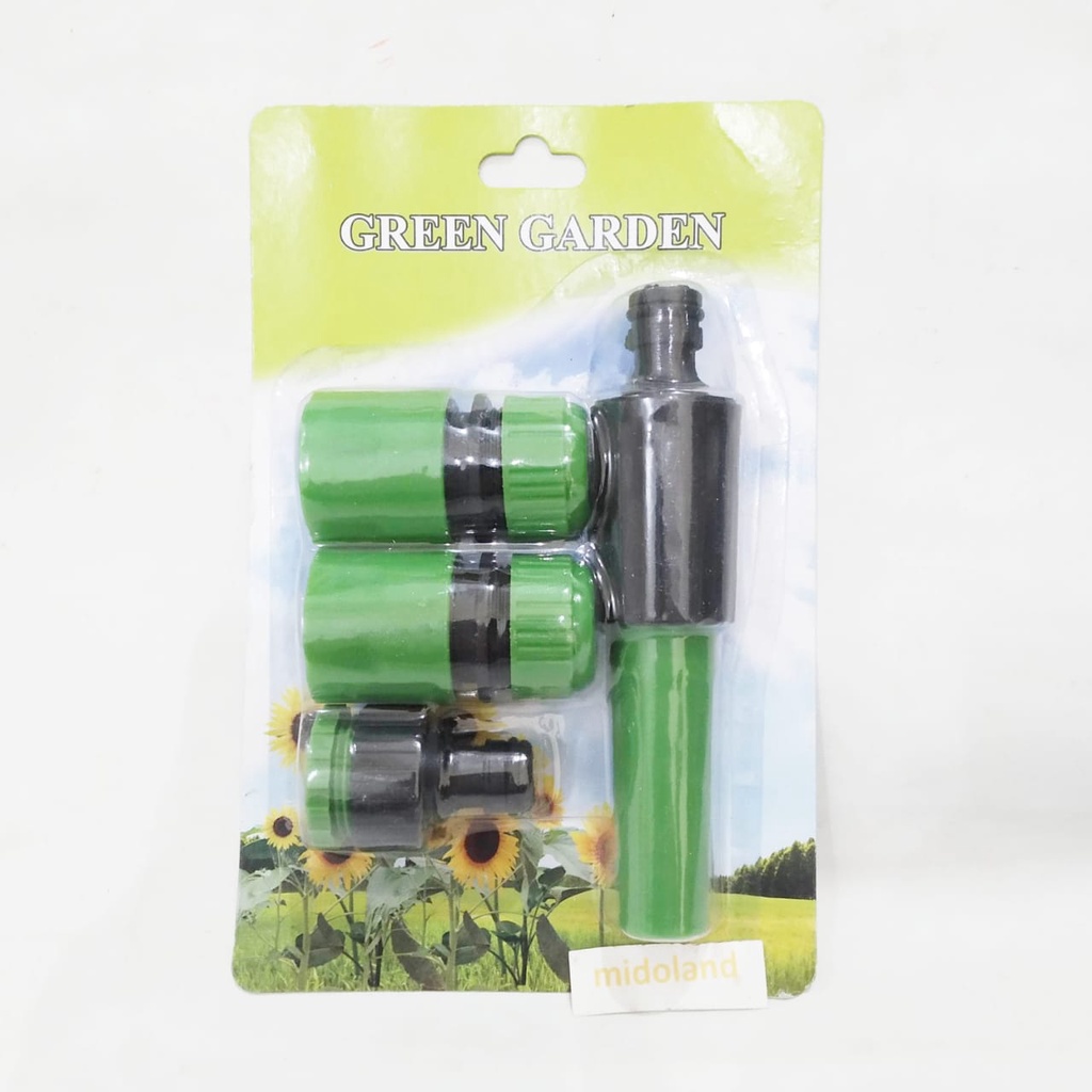 Semprotan lurus dan Sambungan Konektor Hose Connector selang air taman quick release Set midoland