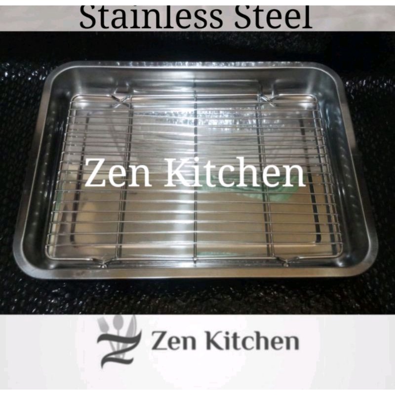 Nampan 40x30x7 Tatakan Kue Dan Cooling Rack Stainless Steel
