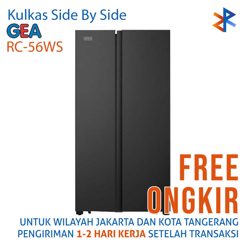 Kulkas Side By Side GEA RC 56WS Hitam Shopee Indonesia