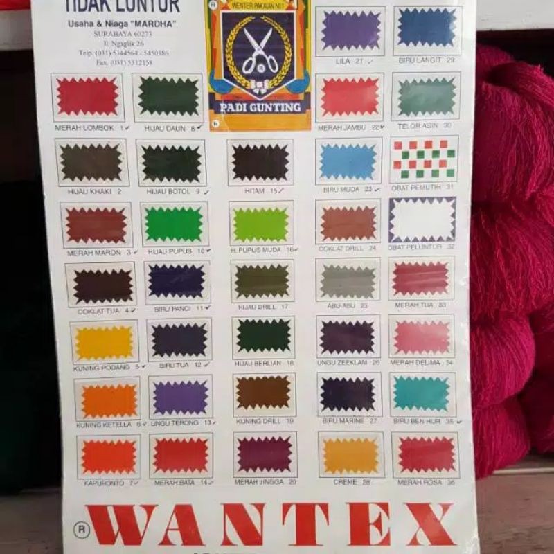 Wantex, Wantek, Pewarna cap Padi Gunting - part 2