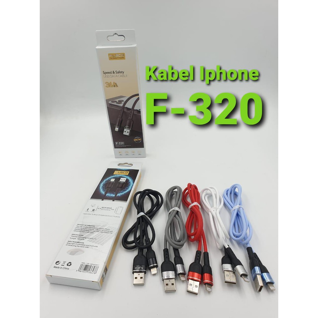 Kabel Data FLECO F-320 SAFE &amp; SPEED 3.4a quick charge qualcomm 0.3 FLECO F320 - MICRO-USB / TYPE-C / iphone