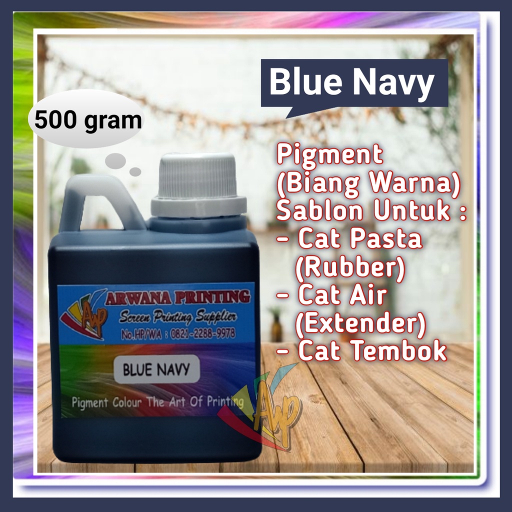 Pigment Biang Warna Cat Sablon Blue Navy 500 Gram
