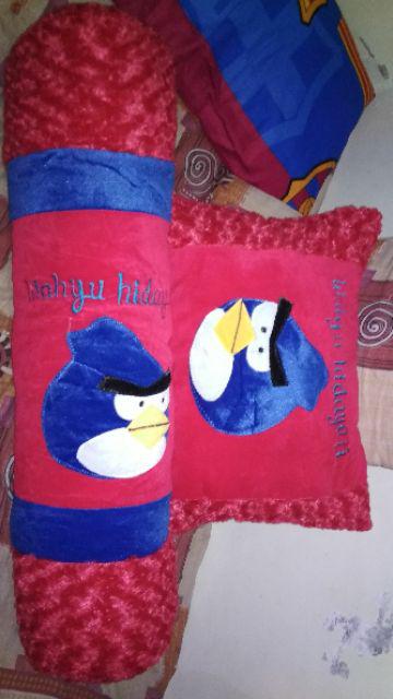 Bantal Set Karakter(guling+bntal)  Bntal 40x55cm, Guling 80cm, Free Nama,,/
