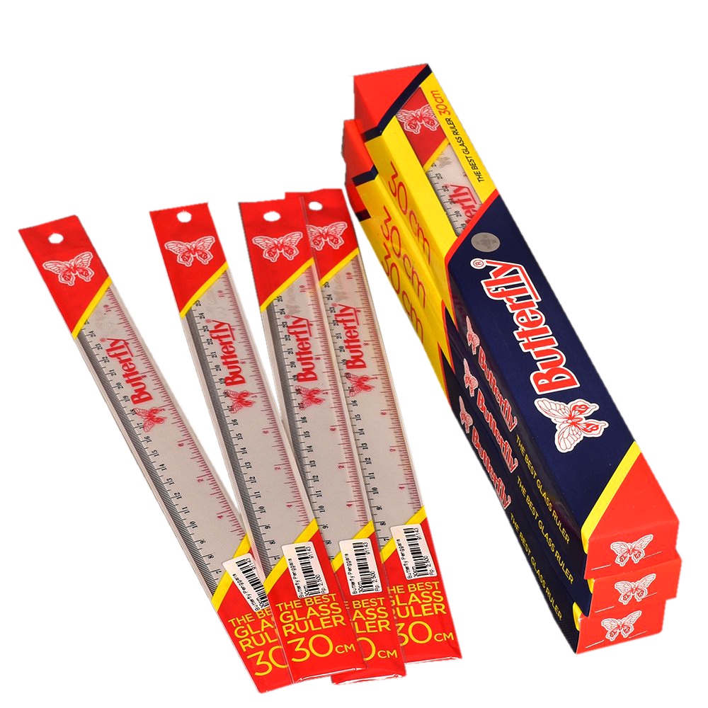 

Ruller/penggaris Butterfly plastik 15cm,20cm & 30cm