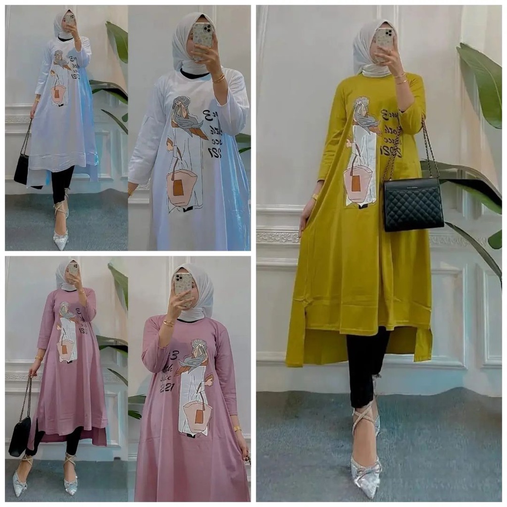 ADIVA MIDI DRESS Dress Muslim Gamis Lengan Panjang Pakaian Muslim Wanita Dress Wanita Kekinian