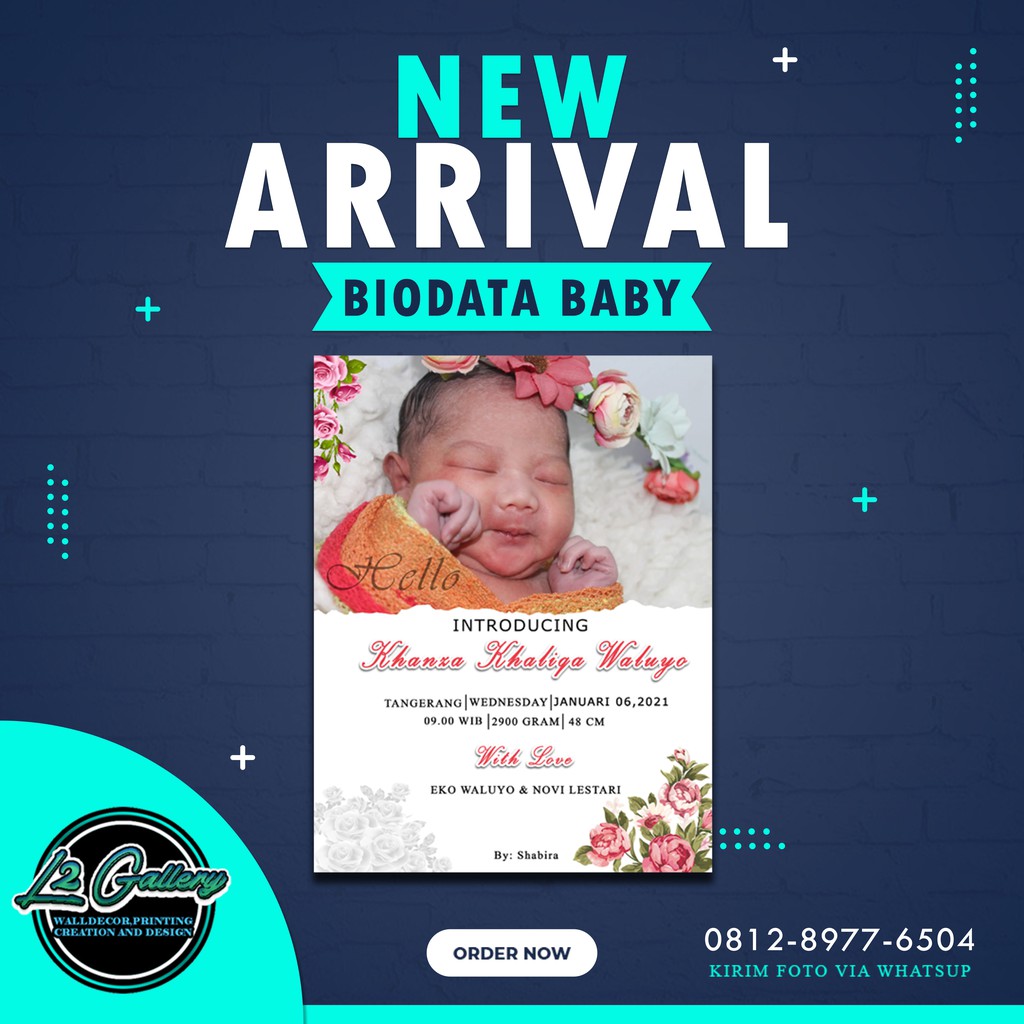 (COD) BIODATA BAYI - BABY BIO - BIODATA KELAHIRAN BAYI UNIK - KADO BABY NEWBORN
