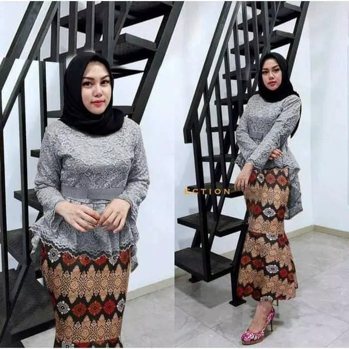 SB Collection Stelan Kebaya Zuia Blouse Brukat Pita Dan Rok Duyung Maxi Jumbo Batik Wanita