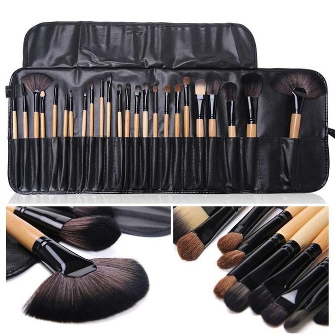 KUAS MAKE UP SET ISI 24 DOMPET/Makeup Brush 24 Set - Kuas Make up