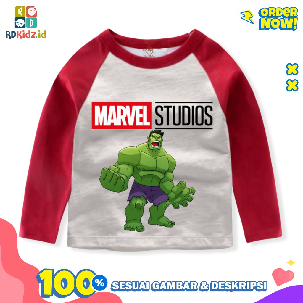 Rdkidzid Atasan Panjang Anak Laki Laki / Kaos Panjang Anak Laki Laki / Baju Panjang Anak Laki Motif HULK