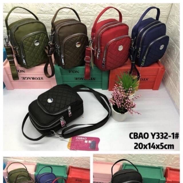 Tas Wanita Import Jinjing dan Selempang CHIBAO Mini CBY332 Y332 CB332 332 332-1 Bordir Parasut