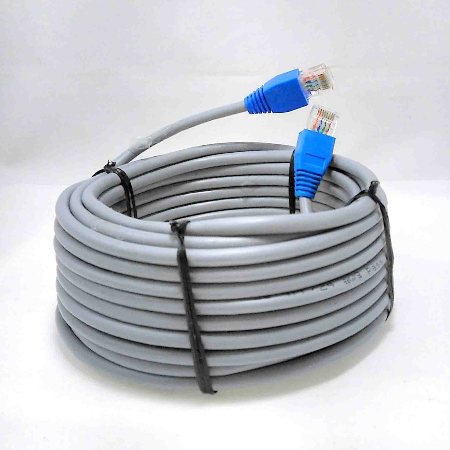 Kabel LAN 50M UTP CAT5e -Rj45 - Plugboot Grey Siap Pakai 50 Meter kualitas bagus