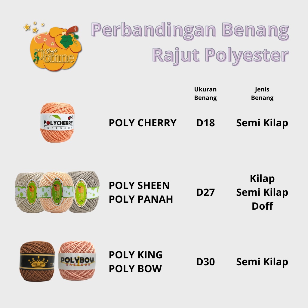 NEW!!! BENANG RAJUT POLY PANAH - POLI D27 - POLI KILAP