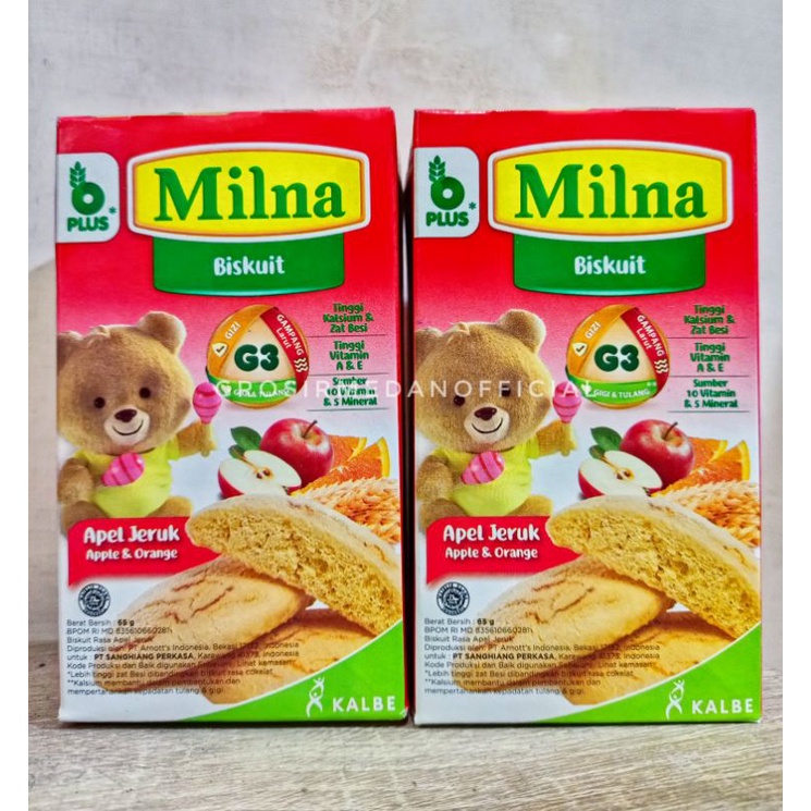 MILNA BISKUIT BAYI - BISCUIT RASA APEL JERUK ENAK BERGIZI 65 GRAM